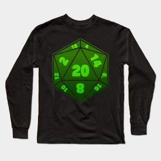 Green DnD D20 Dice Long Sleeve T-Shirt